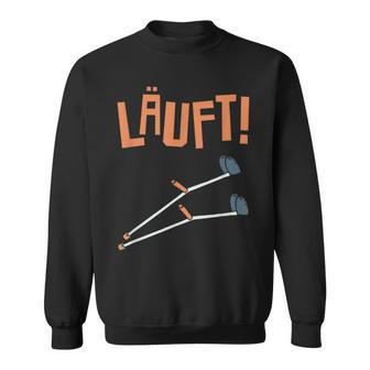 Läuft Krückück [German Language] Black S Sweatshirt - Seseable
